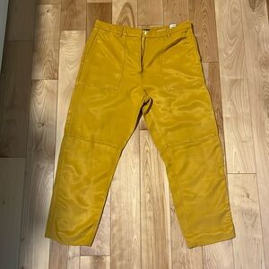 Yellow waxed effect Zara pants